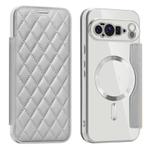 For Google Pixel 10 Pro XL Shield Magsafe RFID Anti-theft Rhombus Leather Phone Case(Grey)