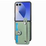 For Samsung Galaxy Z Flip7 5G Wristband Kickstand Card Wallet Back Cover Phone Case(Green)