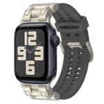 For Apple Watch SE 2023 44mm Mecha Two Claw Silicone Watch Band(Gray)