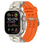 For Apple Watch Ultra 2 49mm Mecha Two Claw Silicone Watch Band(Orange)