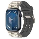 For Apple Watch Series 9 45mm Mecha Two Claw Silicone Watch Band(Gray)