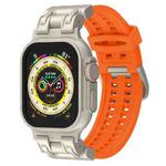 For Apple Watch Ultra 49mm Mecha Two Claw Silicone Watch Band(Orange)