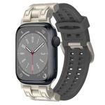 For Apple Watch Series 8 45mm Mecha Two Claw Silicone Watch Band(Gray)