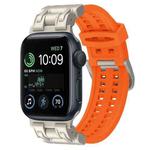 For Apple Watch SE 2022 44mm Mecha Two Claw Silicone Watch Band(Orange)