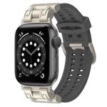 For Apple Watch Series 6 44mm Mecha Two Claw Silicone Watch Band(Gray)