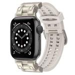 For Apple Watch Series 6 44mm Mecha Two Claw Silicone Watch Band(Starlight)