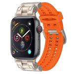 For Apple Watch Series 4 44mm Mecha Two Claw Silicone Watch Band(Orange)