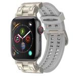 For Apple Watch Series 4 44mm Mecha Two Claw Silicone Watch Band(Cloud Gray)