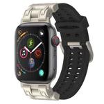For Apple Watch Series 4 44mm Mecha Two Claw Silicone Watch Band(Black)