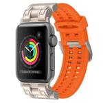 For Apple Watch Series 3 42mm Mecha Two Claw Silicone Watch Band(Orange)