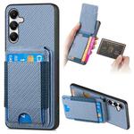 For Samsung Galaxy A05s Carbon Fiber Vertical Flip Wallet Stand Phone Case(Blue)