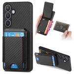 For Samsung Galaxy S23+ 5G Carbon Fiber Vertical Flip Wallet Stand Phone Case(Black)