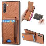 For Samsung Galaxy Note10 Carbon Fiber Vertical Flip Wallet Stand Phone Case(Brown)