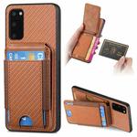 For Samsung Galaxy S9+ Carbon Fiber Vertical Flip Wallet Stand Phone Case(Brown)