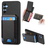 For Samsung Galaxy A23 Carbon Fiber Vertical Flip Wallet Stand Phone Case(Black)