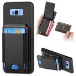 For Samsung Galaxy S8+ Carbon Fiber Vertical Flip Wallet Stand Phone Case(Black)
