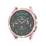 For Samsung Galaxy Watch 7 40mm Single Diamond Hollow PC Watch Protective Case(Pink)