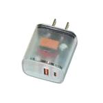 Transparent PD3.0 Type-C + QC3.0 USB Mobile Phone Charger, US Plug(Transparent)