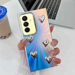 For Samsung Galaxy A15 5G Electroplating 5-Heart Laser Texture TPU Phone Case(CD Stripes)