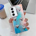 For Samsung Galaxy A55 5G Electroplating 5-Heart Laser Texture TPU Phone Case(Feathers)