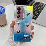 For Samsung Galaxy A14 5G Electroplating 5-Heart Laser Texture TPU Phone Case(Running Water)
