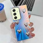 For Samsung Galaxy A54 5G Electroplating 5-Heart Laser Texture TPU Phone Case(CD Stripes)