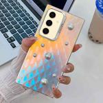 For Samsung Galaxy S24+ 5G Electroplating Pearl Laser Texture TPU Phone Case(Plaid)