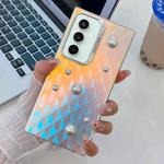 For Samsung Galaxy S23 FE 5G Electroplating Pearl Laser Texture TPU Phone Case(Plaid)