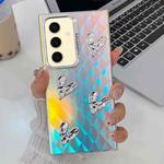 For Samsung Galaxy S24 5G Electroplating 4-Heart Laser Texture TPU Phone Case(Plaid)