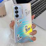 For Samsung Galaxy A25 5G Electroplating 4-Heart Laser Texture TPU Phone Case(Water Ripples)