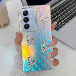 For Samsung Galaxy A25 5G Electroplating 4-Heart Laser Texture TPU Phone Case(Plaid)