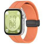 For Huawei Watch Fit3 Magnetic Folding Buckle Silicone Watch Band(Orange)
