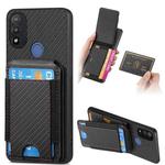 For Motorola Moto E20 / E30 Carbon Fiber Vertical Flip Wallet Stand Phone Case(Black)