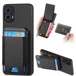 For Motorola Moto G 5G 2024 4G Carbon Fiber Vertical Flip Wallet Stand Phone Case(Black)