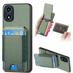 For Motorola Moto G Play 2024  5G Carbon Fiber Vertical Flip Wallet Stand Phone Case(Green)