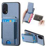 For OnePlus Nord CE 5G Carbon Fiber Vertical Flip Wallet Stand Phone Case(Blue)