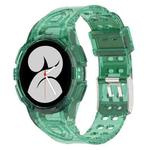 For Samsung Galaxy Watch FE 40mm Armored TPU Integrated Watch Band(Transparent Green)