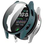 For Samsung Galaxy Watch 7 44mm PC+Tempered Film Integrated Waterproof Watch Protective Case(Pine Green)