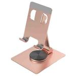 YY-022 360 Degree Rotation Aluminum Alloy Desktop Phone Tablet Holder(Rose Gold)