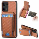For OPPO Reno7 4G Carbon Fiber Vertical Flip Wallet Stand Phone Case(Brown)