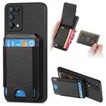 For OPPO Reno5 5G Carbon Fiber Vertical Flip Wallet Stand Phone Case(Black)