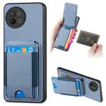 For vivo S18e Carbon Fiber Vertical Flip Wallet Stand Phone Case(Blue)