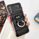 For Samsung Galaxy Z flip4 Laser Aurora Ring Down Jacket Shockproof Phone Case(Black)