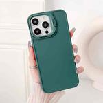 For iPhone 15 Pro Max Lens Frame Holder Shockproof Phone Case(Green)