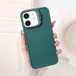 For iPhone 12 Lens Frame Holder Shockproof Phone Case(Green)