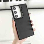 For Samsung Galaxy A55 5G Lens Frame Holder Shockproof Phone Case(Black)