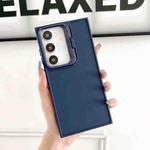 For Samsung Galaxy S24 5G Lens Frame Holder Shockproof Phone Case(Blue)