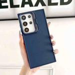 For Samsung Galaxy S24 Ultra 5G Lens Frame Holder Shockproof Phone Case(Blue)