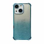For iPhone 15 Electrpolated Glitter Four-corner Shockproof Space TPU Phone Case(Gradient Blue)