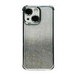 For iPhone 15 Electrpolated Glitter Four-corner Shockproof Space TPU Phone Case(Gradient Silver)